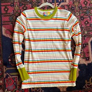 Big Bud Press Striped Ringer Long Sleeve Striped Tee - Summer